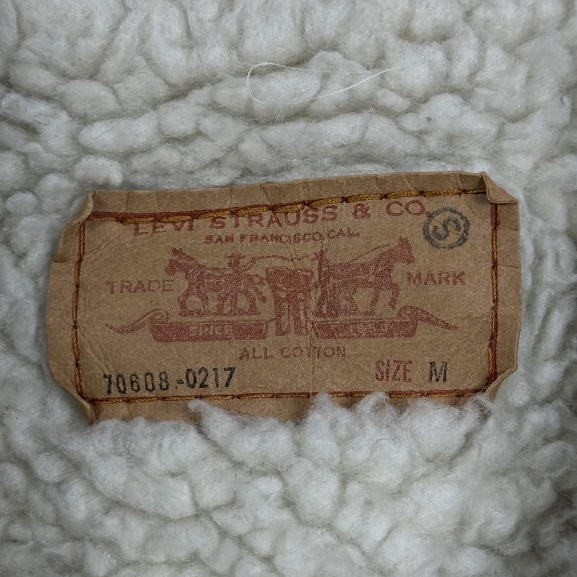 리바이스 80s 오리지널 양털 트러커 데님자켓 (M) 상품이미지4