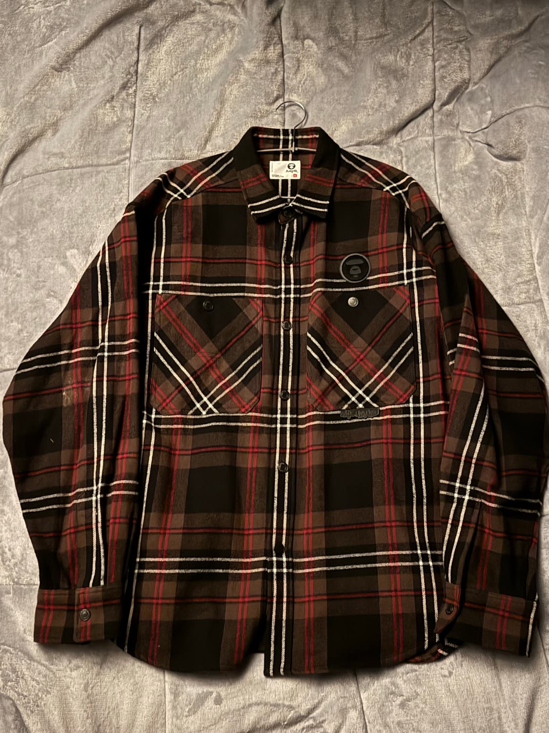 Aape 에이프 울 체크무늬 코치 자켓  상품이미지1