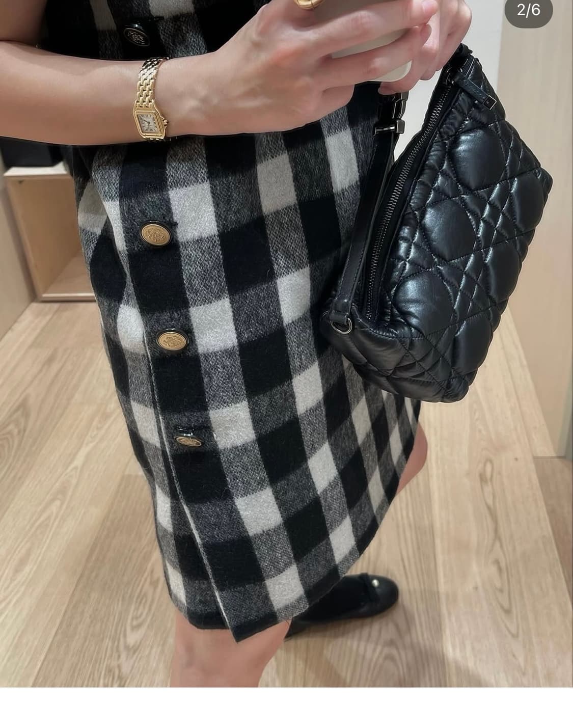  Wool Check Button Dress 상품이미지3