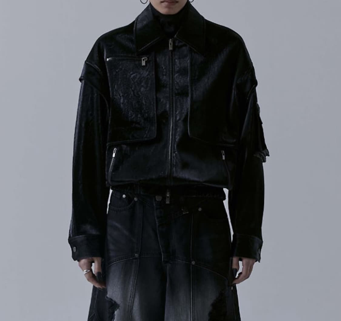 트리밍버드 샤이닝벨벳레더자켓 판매해요 상품이미지1