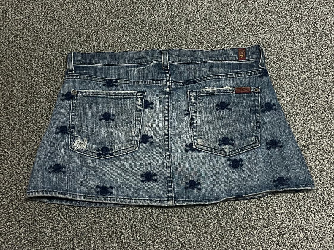 해골 펑키 빈티지  데님 미니스커트 상품이미지2