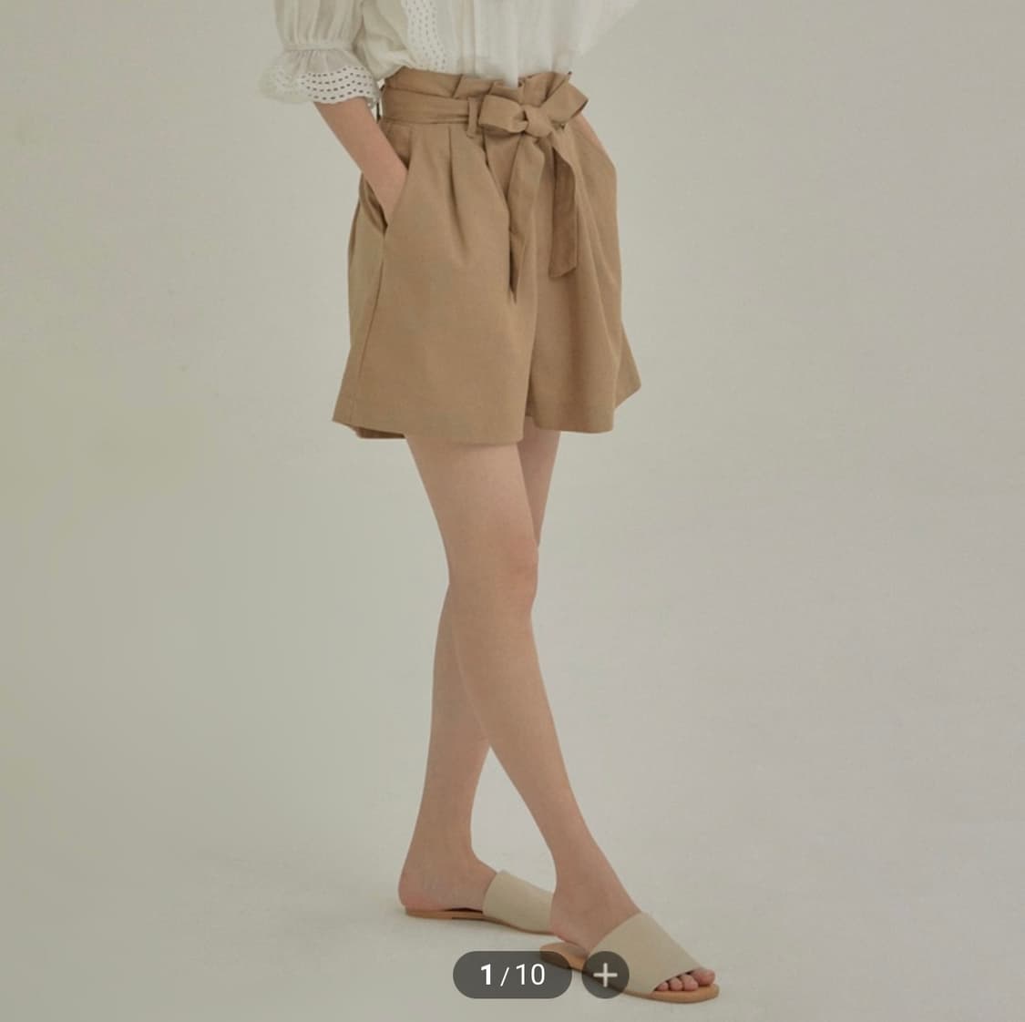 로엠 리본 반바지 베이지(28)    상품이미지1