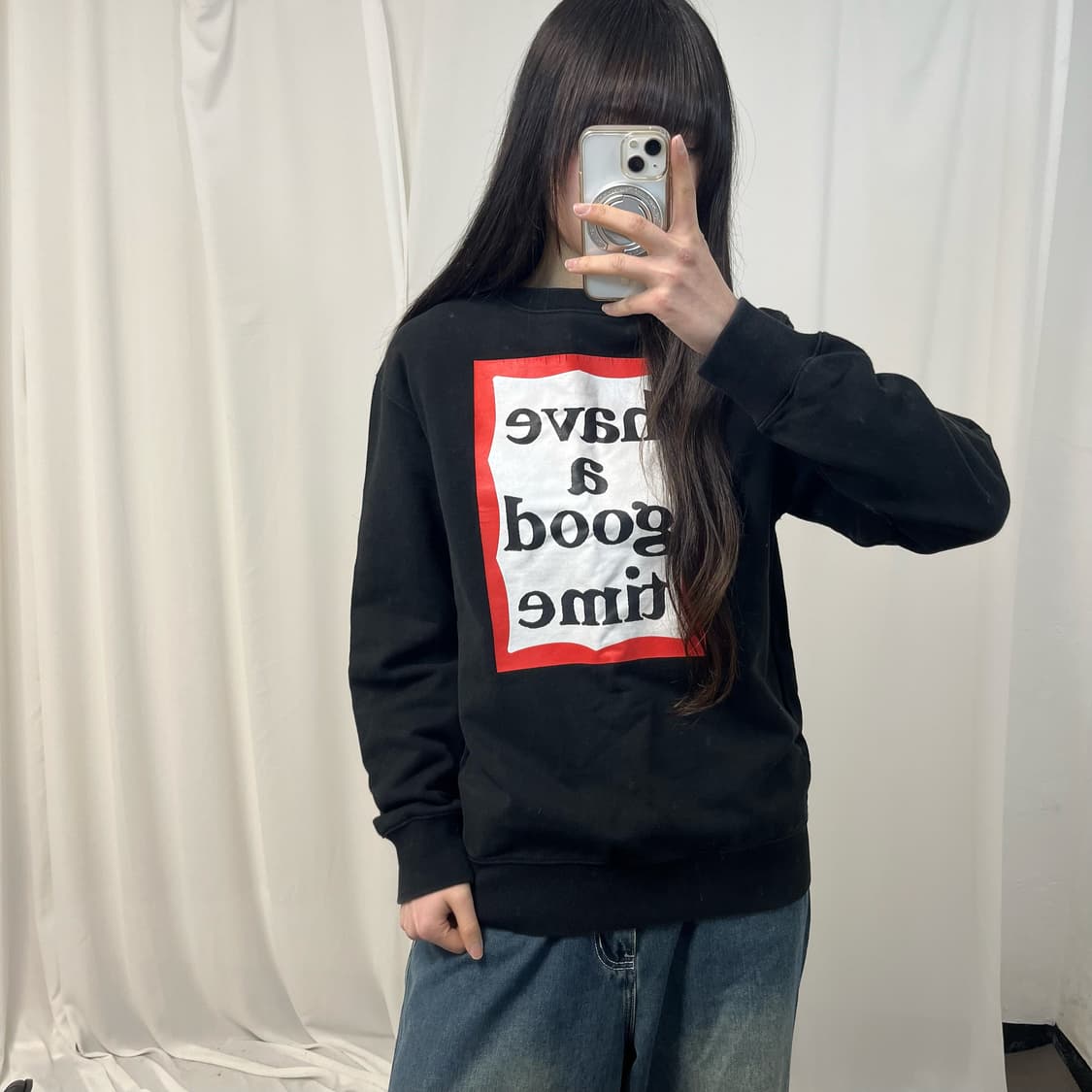 Have A Good Time Black Sweatshirt 상품이미지1