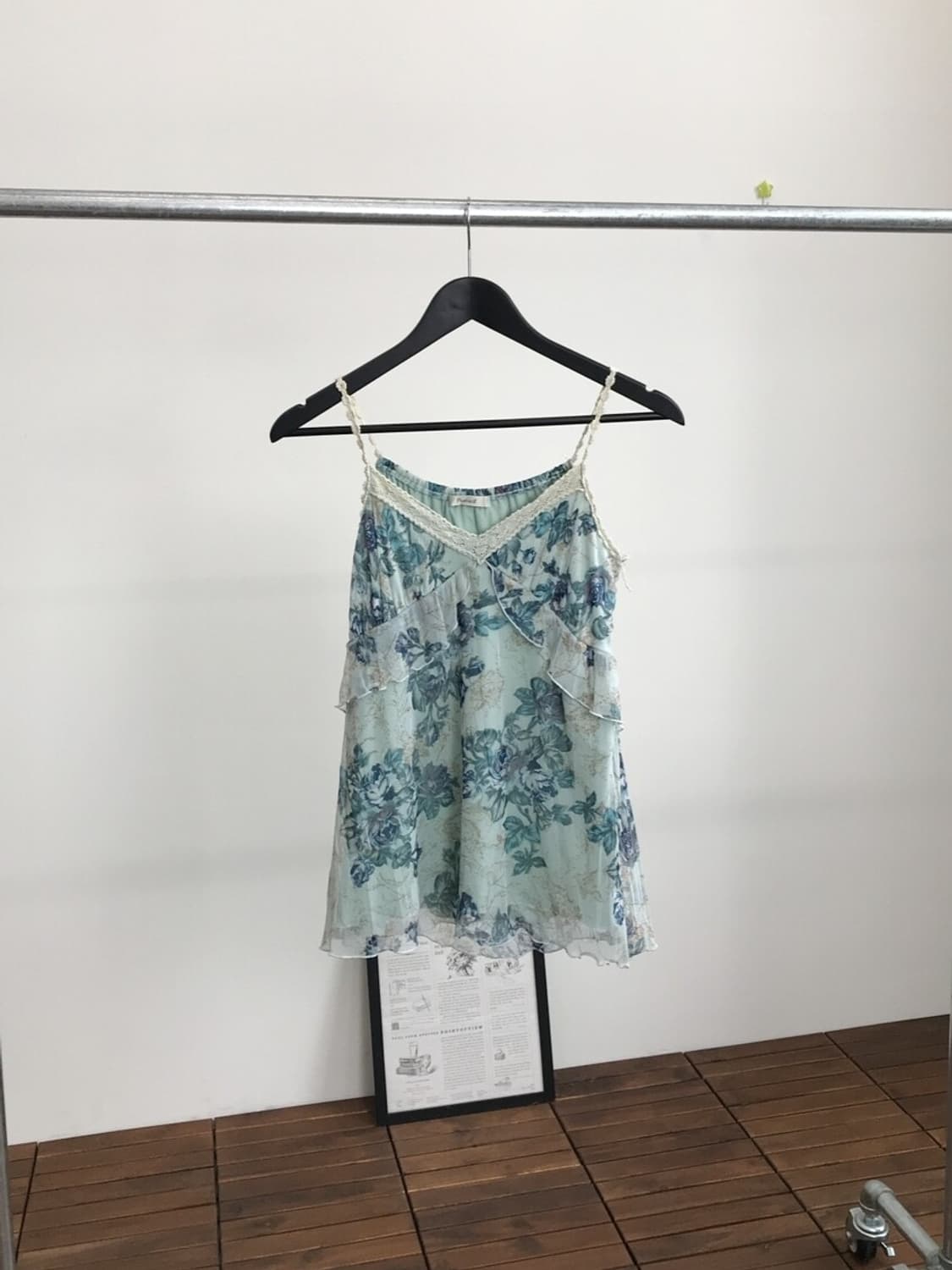Jpn Mint Floral Sleeveless Top 상품이미지1