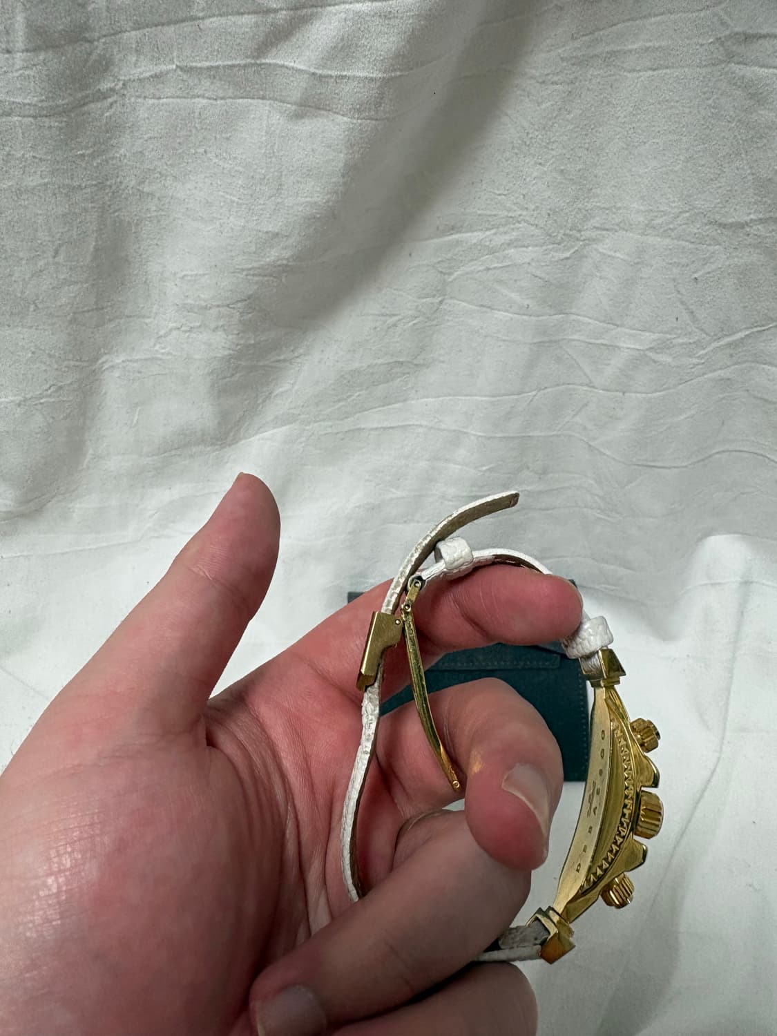 드바스크 화이트골드가죽 팔찌 상품이미지4