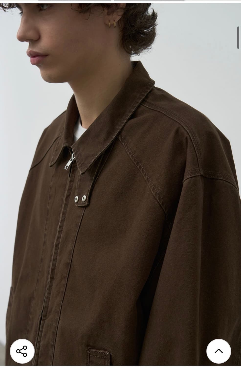 (새상품)(L) [데일리룸X알리스] 페이디드 그레인 코튼 블루종 자켓 상품이미지4