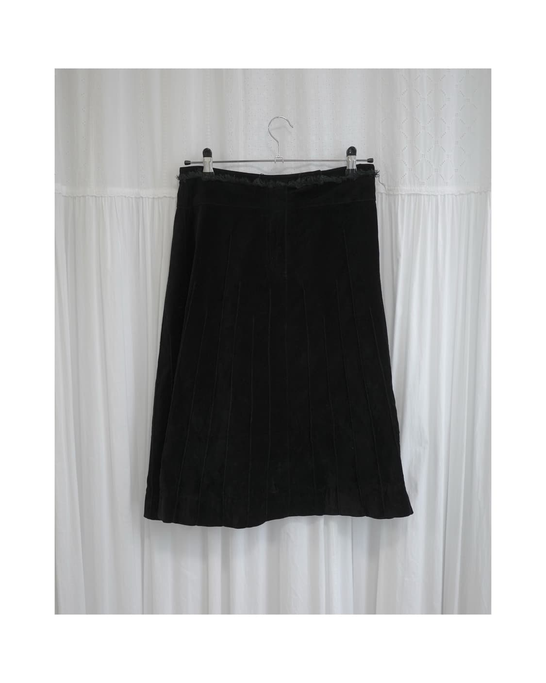 Black Velvet Fringe Skirt 상품이미지1