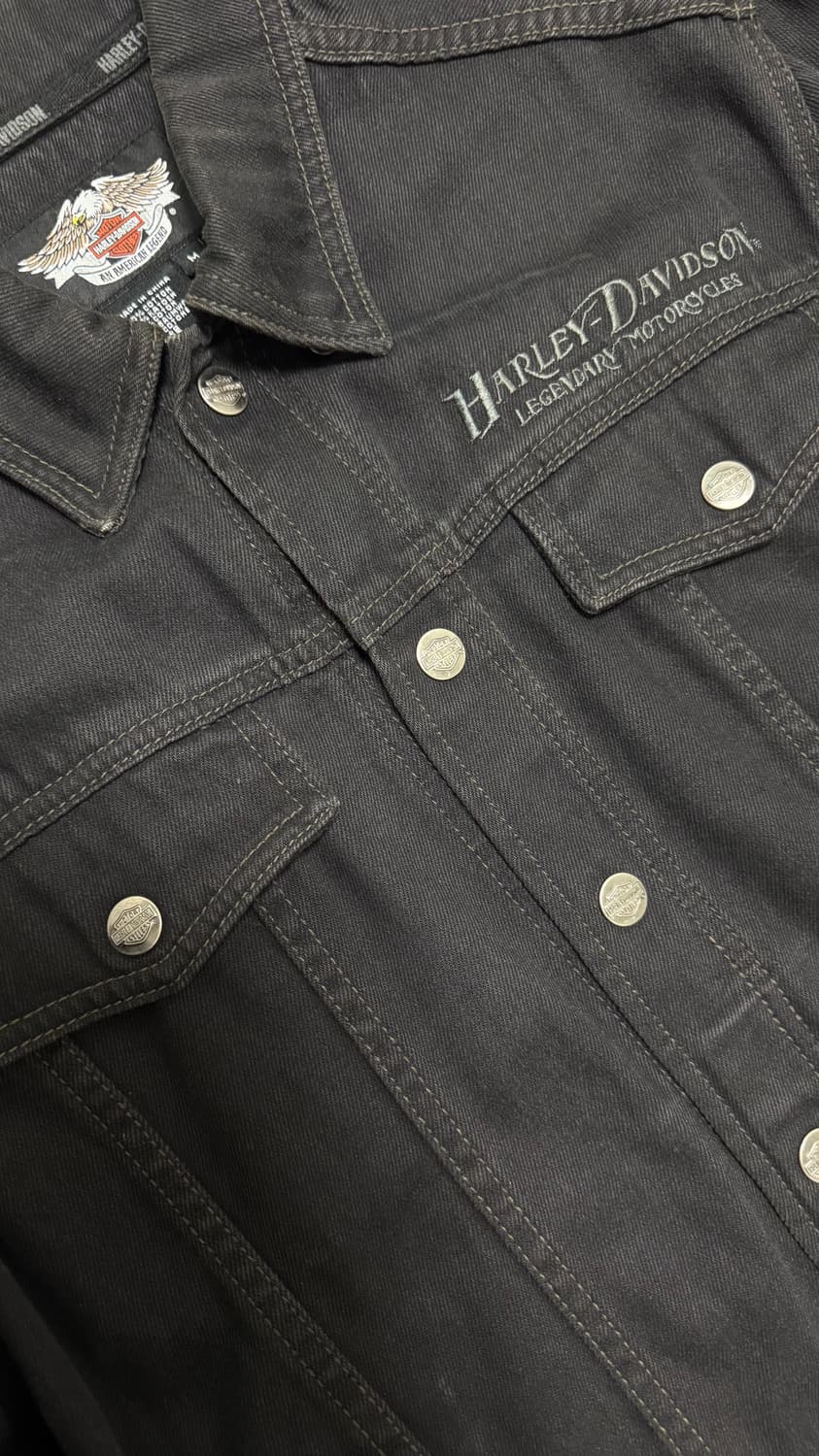 할리데이비슨 백로고 아플리케 데님 자켓 M 상품이미지7