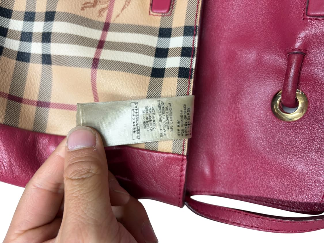 Burberry 체크 레드 트림 숄더백 상품이미지5