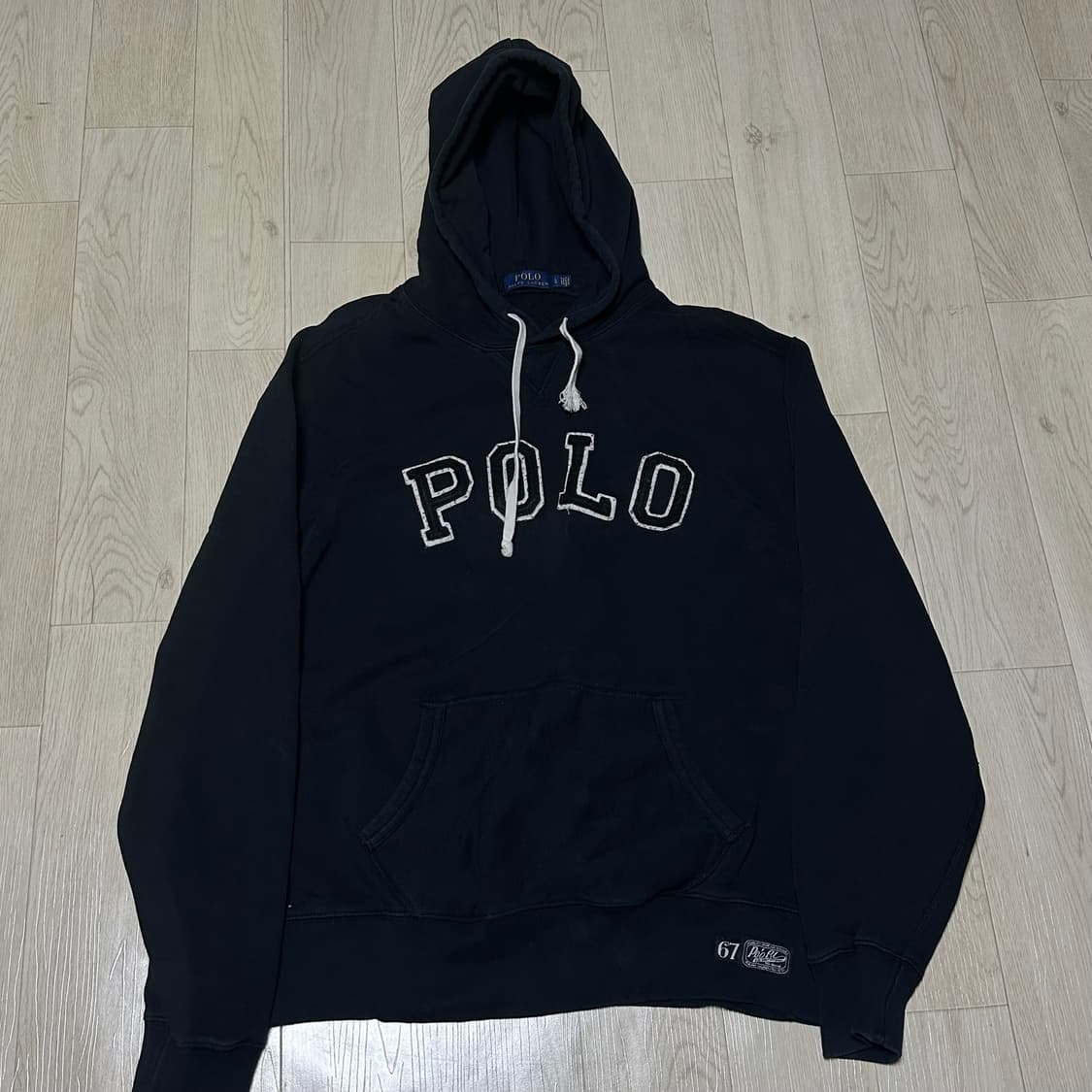 폴로 블랙 스펠아웃 빅로고 후드티 상품이미지1