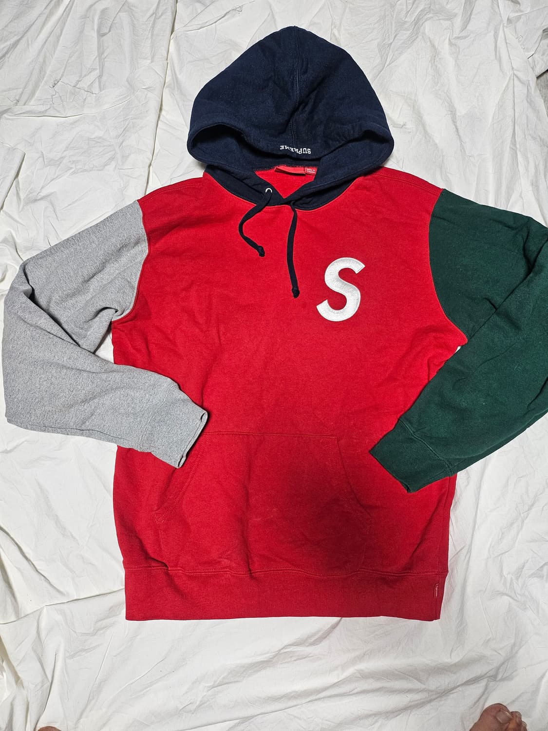 19SS 슈프림 S로고 컬러블록 후드티 후디 L 상품이미지1