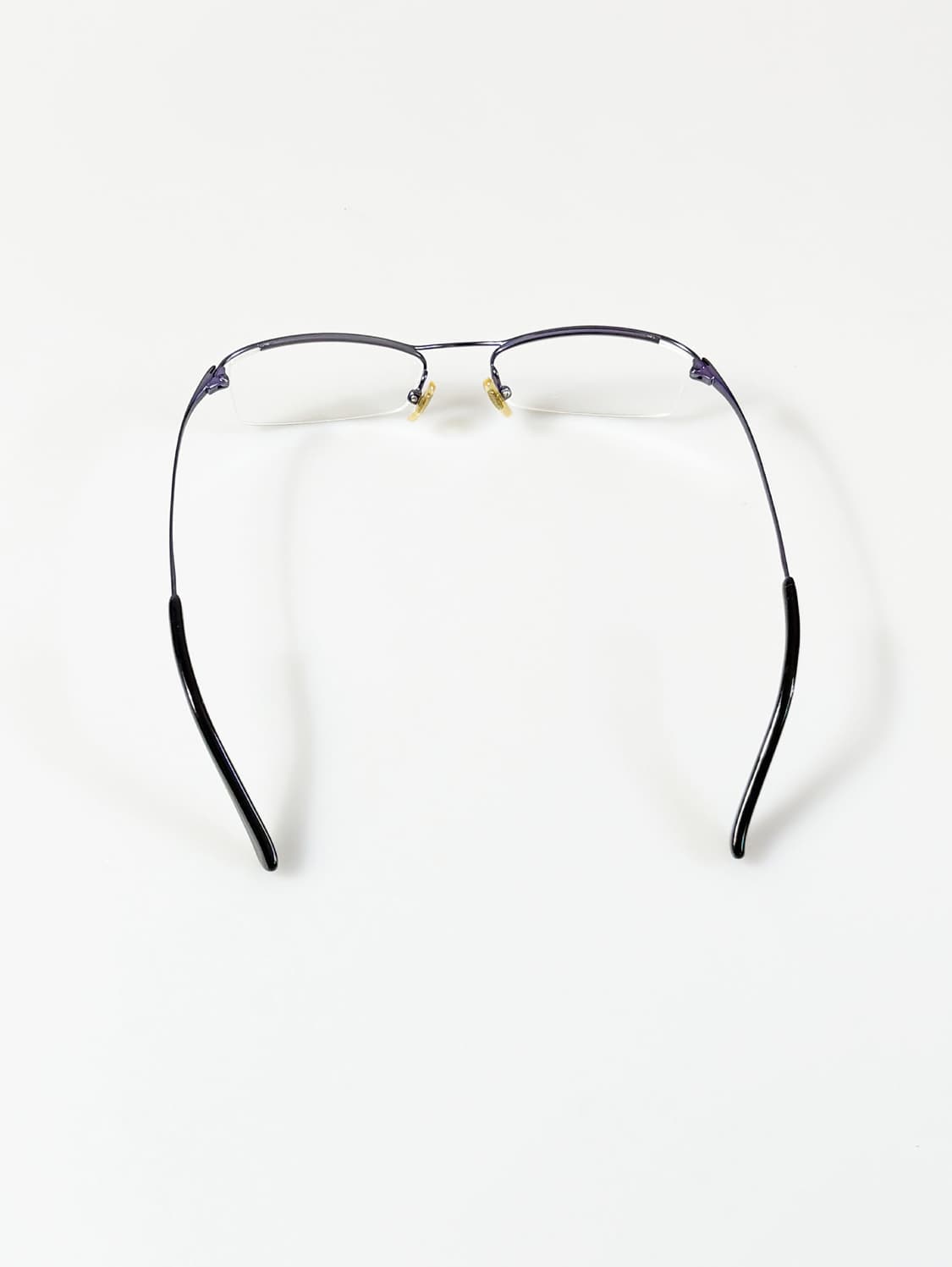 퍼플 메탈 반무테 스퀘어 프레임 빈티지 안경 상품이미지5