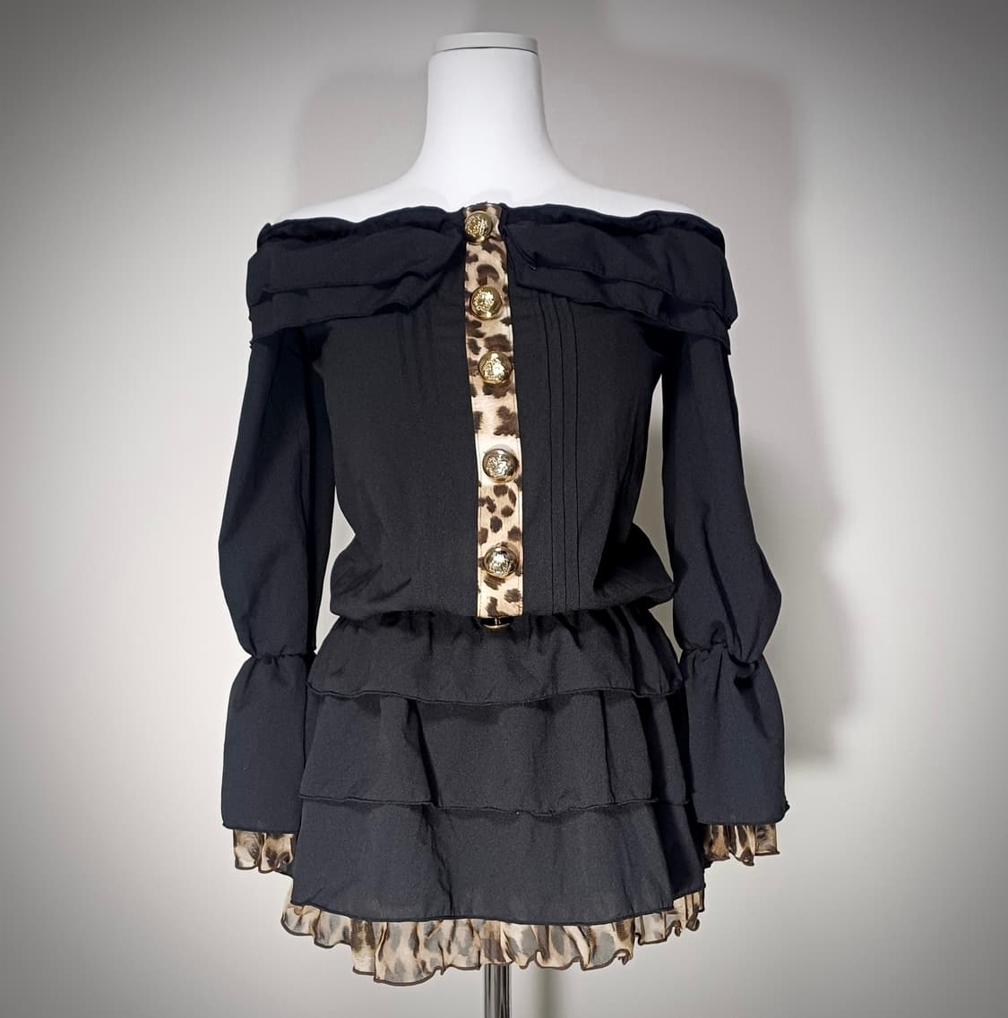 d.i.a 다이아 오프숄더 호피 갸루 원피스 상품이미지1