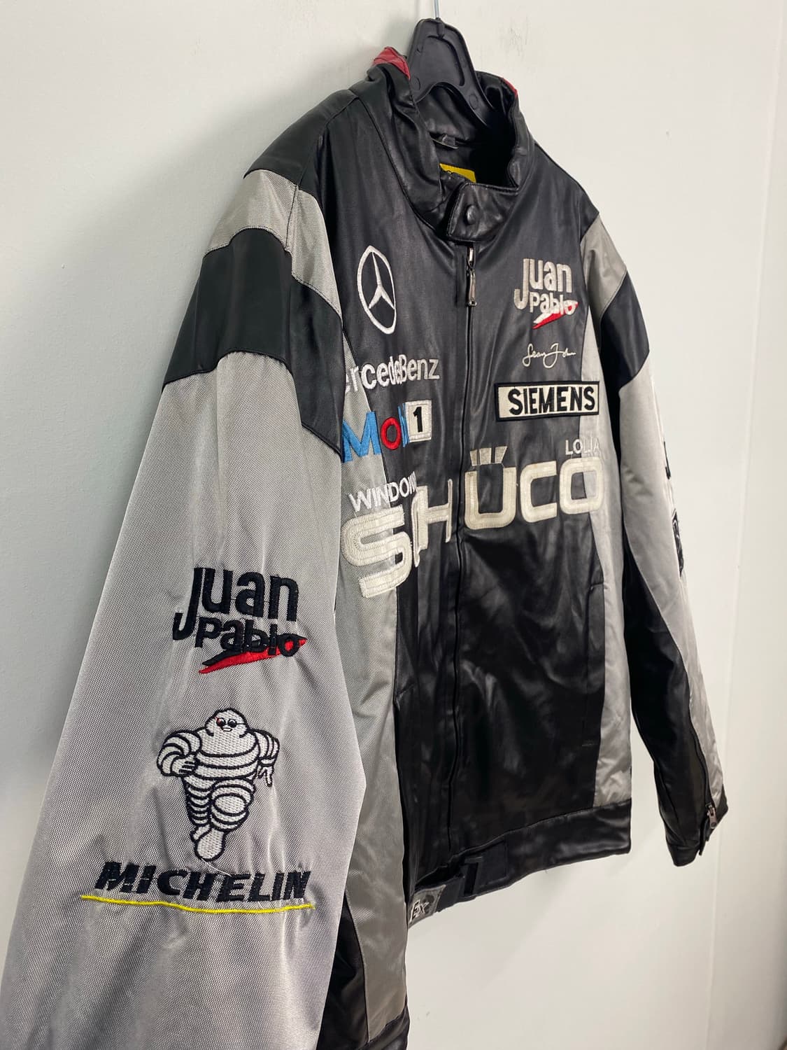 메르세데스 벤츠 F1 레이싱 퀄팅 가죽 자켓 XXL 상품이미지4