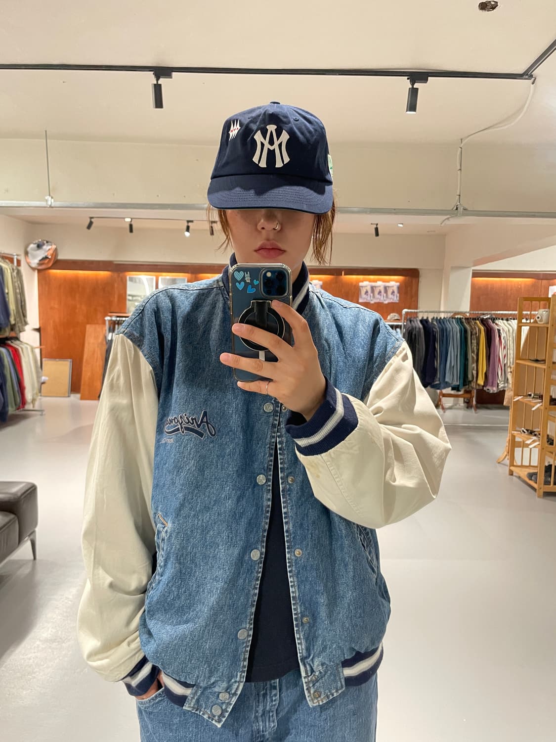 Vintage baseball denim jacket 상품이미지1
