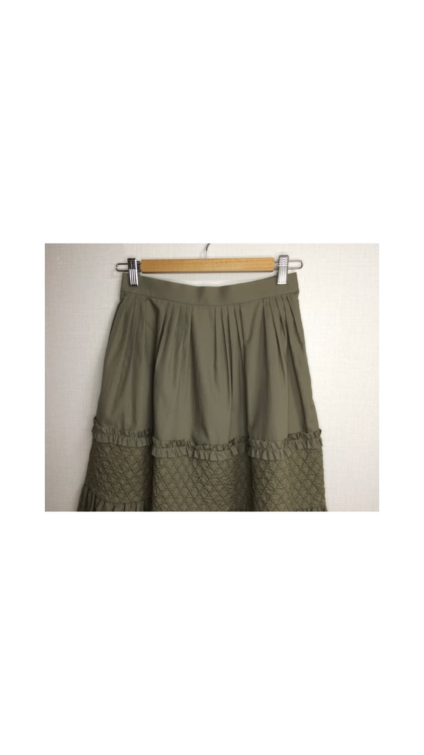 빈티지 브라운 프릴 미디스커트 상품이미지2