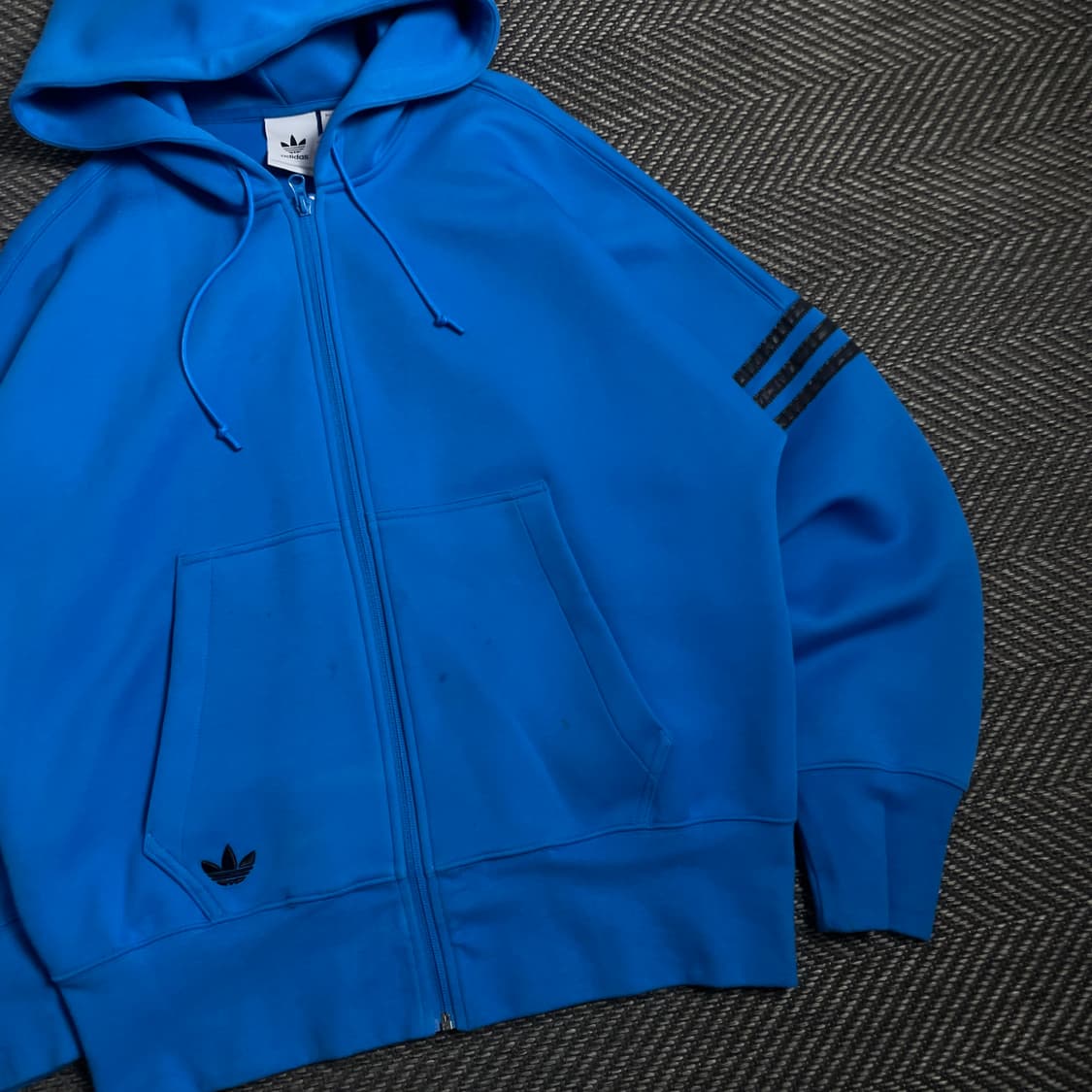 아디다스 뉴클래식 삼선 박시핏 후드 집업 블루 y 4774 상품이미지3