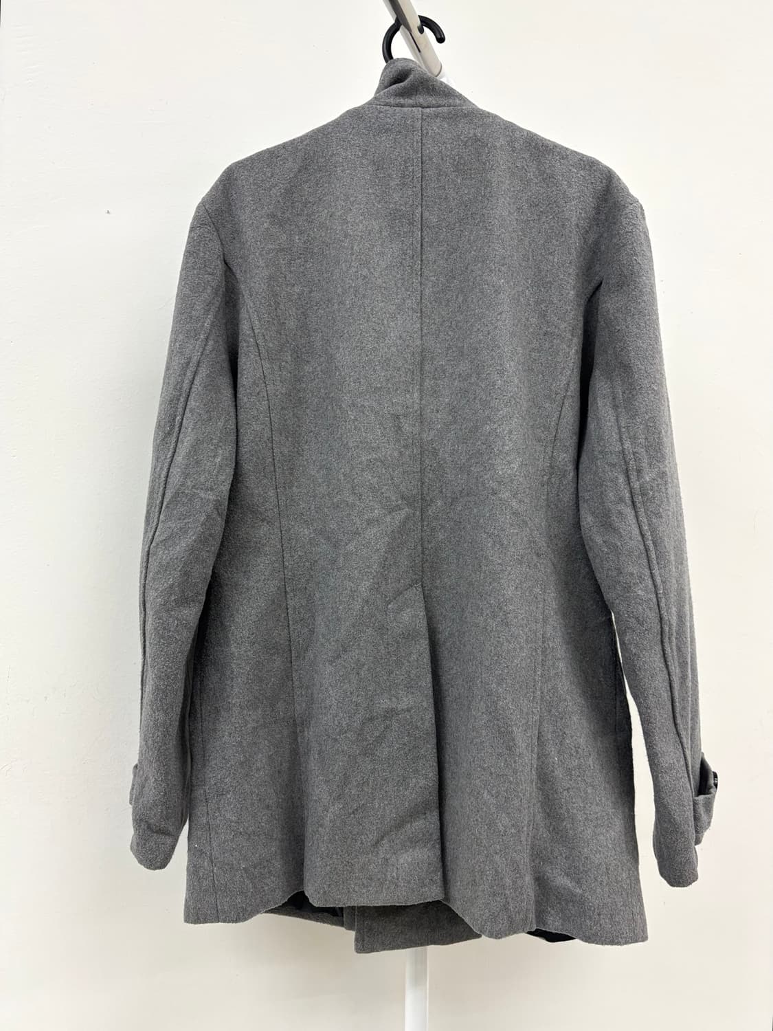 빈티지 그레이 하이넥 더블 코트 상품이미지8