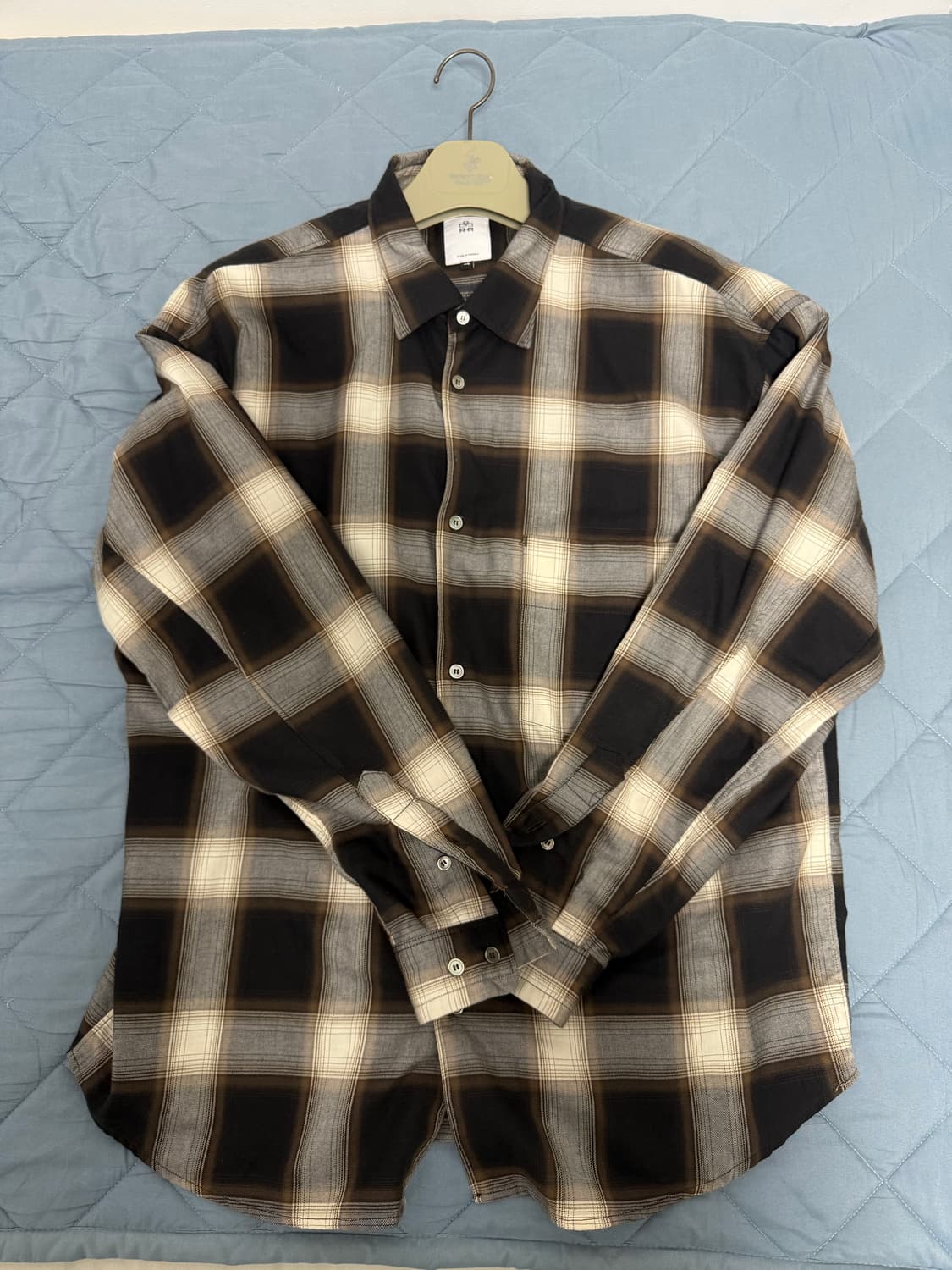 [4] 폴리테루 루즈드 체크 셔츠_워시드 브라운 상품이미지2