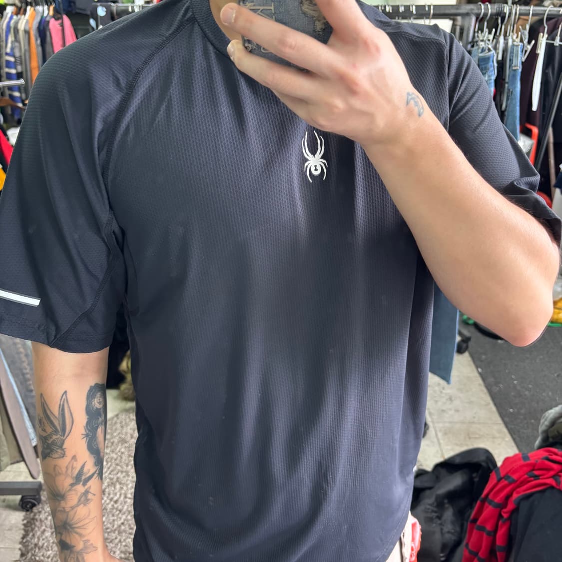 2XL 스파이더 미들로고 기능성 반팔티 상품이미지1