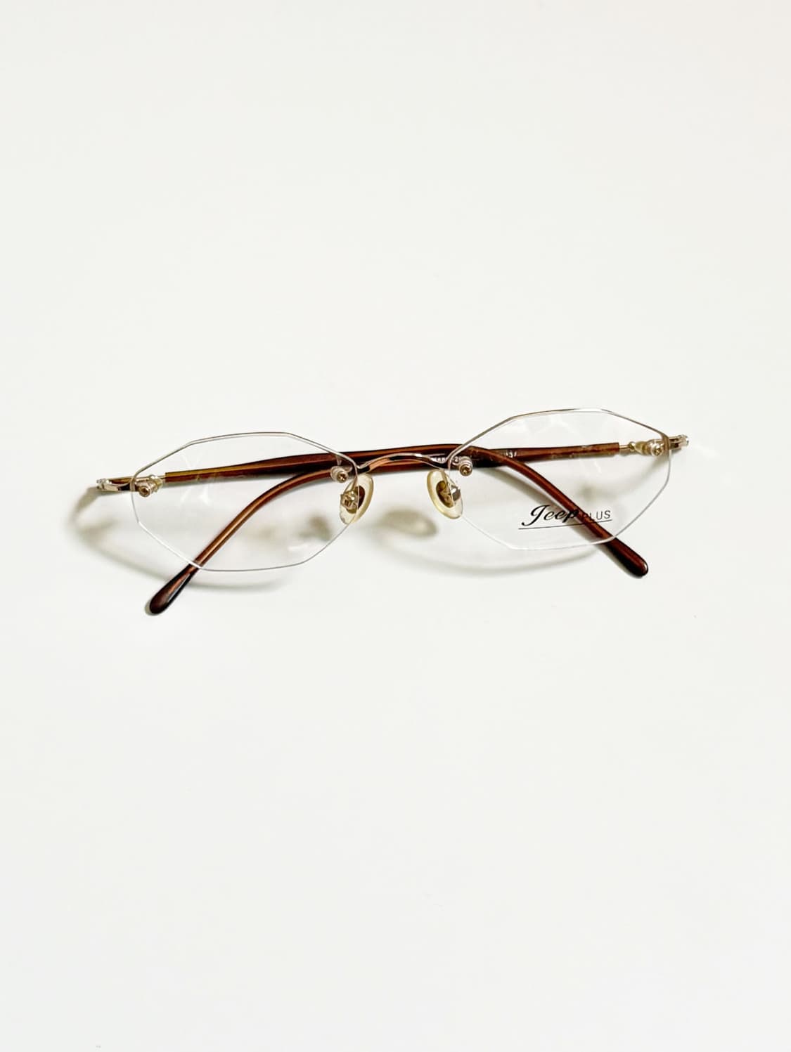 JEEP 골드 무테 스퀘어 메탈 프레임 빈티지 안경 상품이미지1
