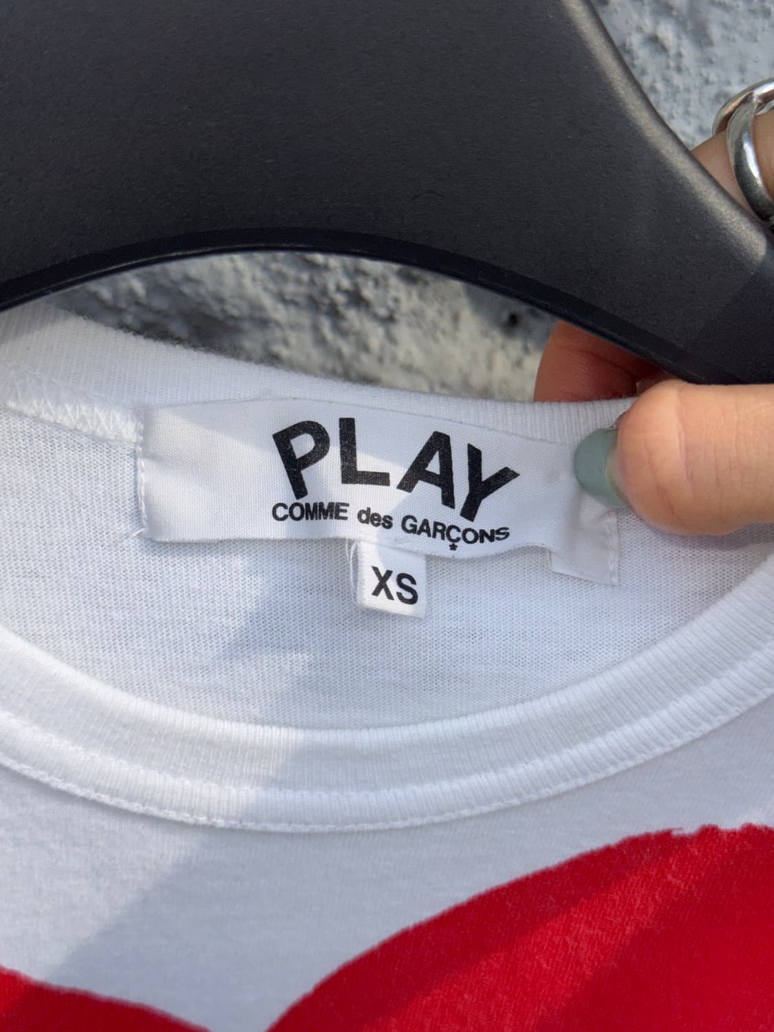 Comme des garcons 레드 하트 반팔티셔츠(xs) 상품이미지2