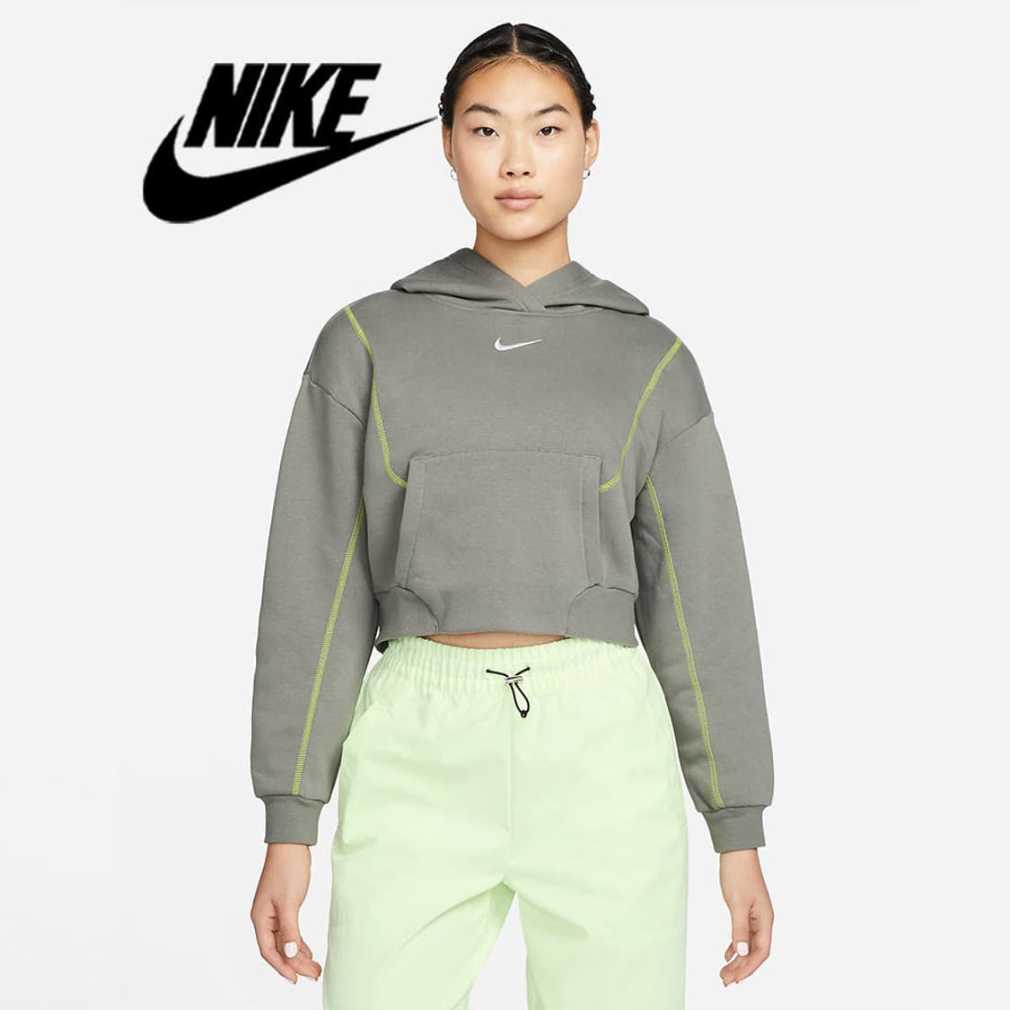 나이키 기모 크롭 후드티 상품이미지1