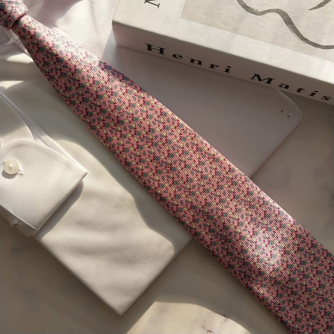 제냐 실크 핑크 레몬 패턴 넥타이 8.4cm A+등급 K1634
 상품이미지9