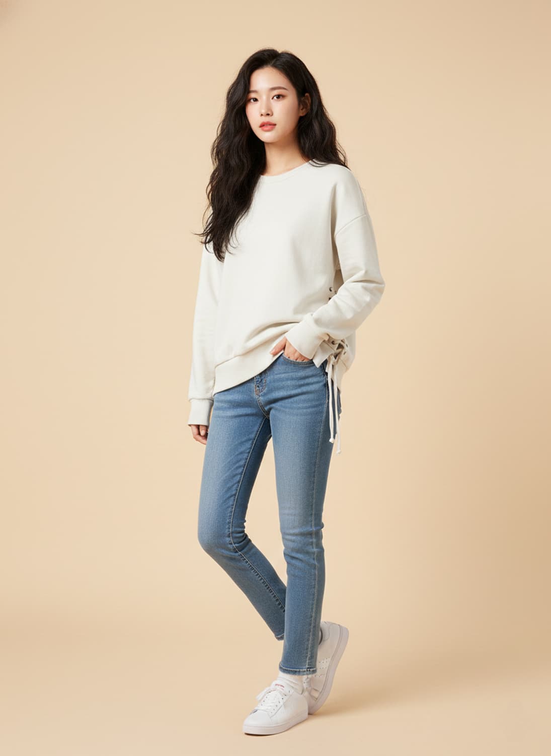 이로[IRO] 사이드 레이스업 코튼 맨투맨 스웨트셔츠 상품이미지1