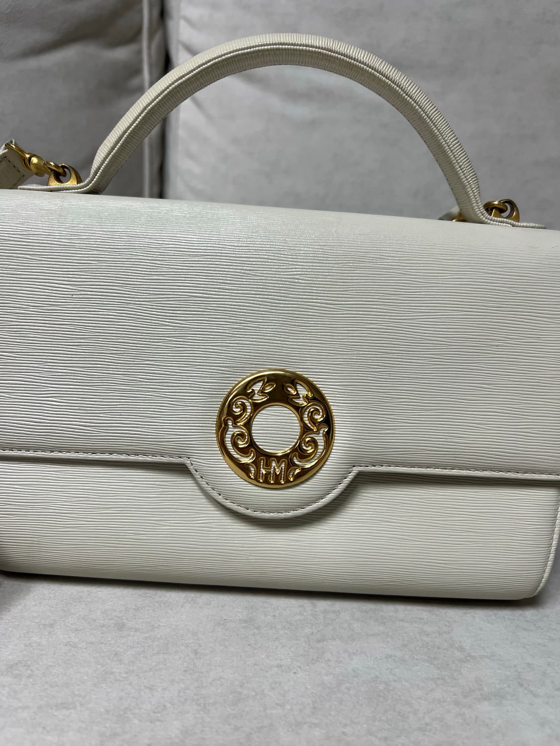 하나에모리 아이보리 소가죽 핸들 숄더 크로스백 상품이미지3