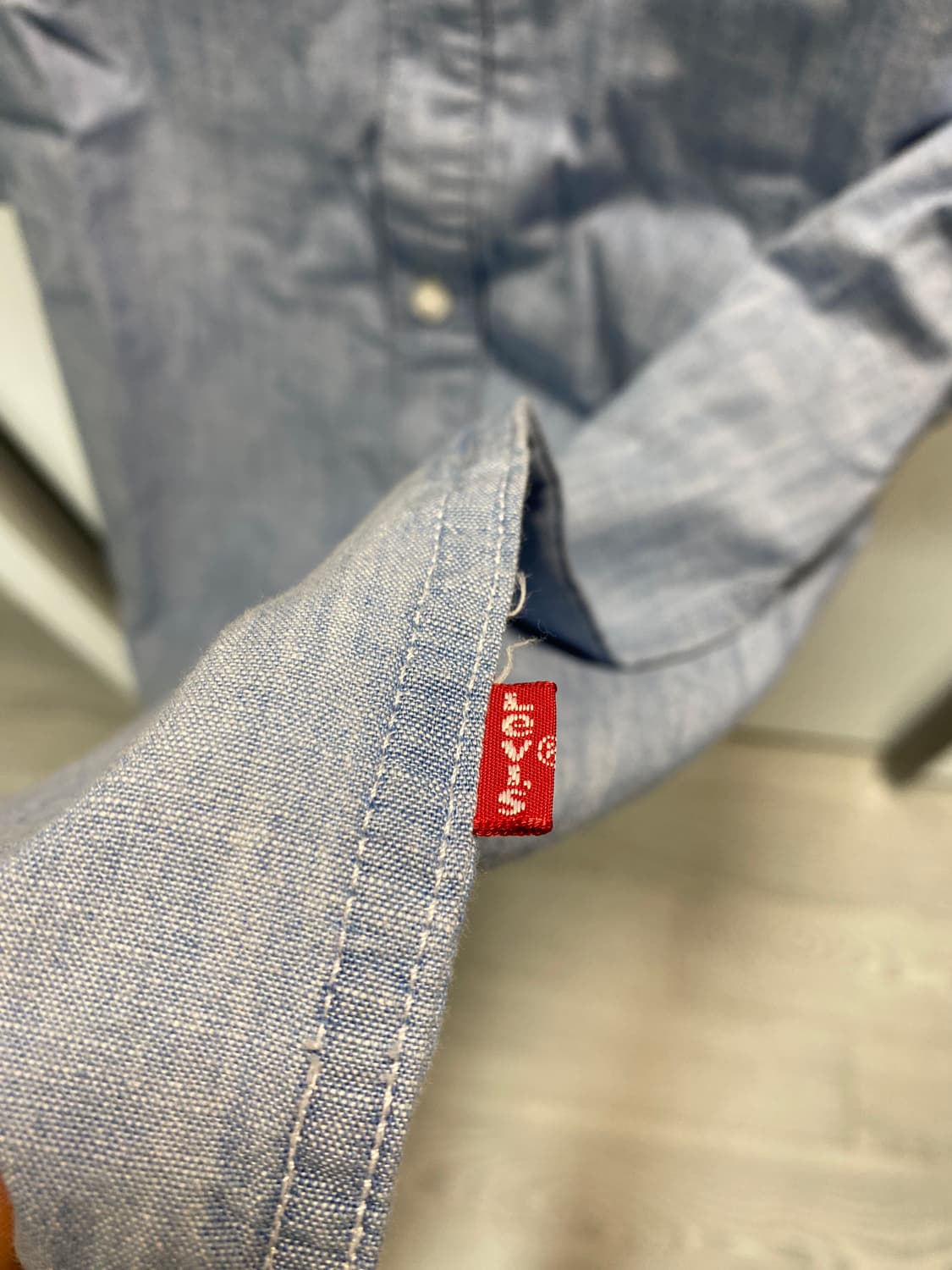 리바이스 샴브레이 반팔 셔츠 L 상품이미지5