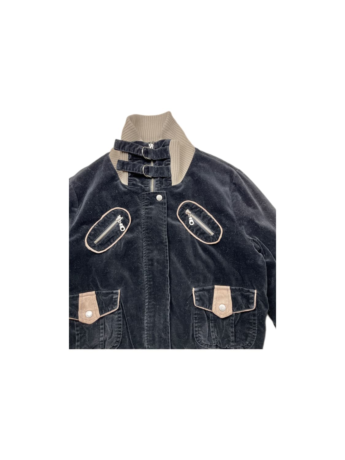 오버핏 벨벳 봄버 자켓 상품이미지2