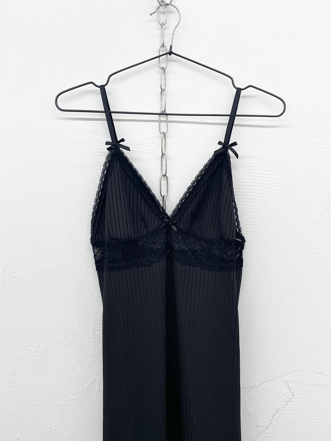 블랙 골지 레이스 원피스 상품이미지5