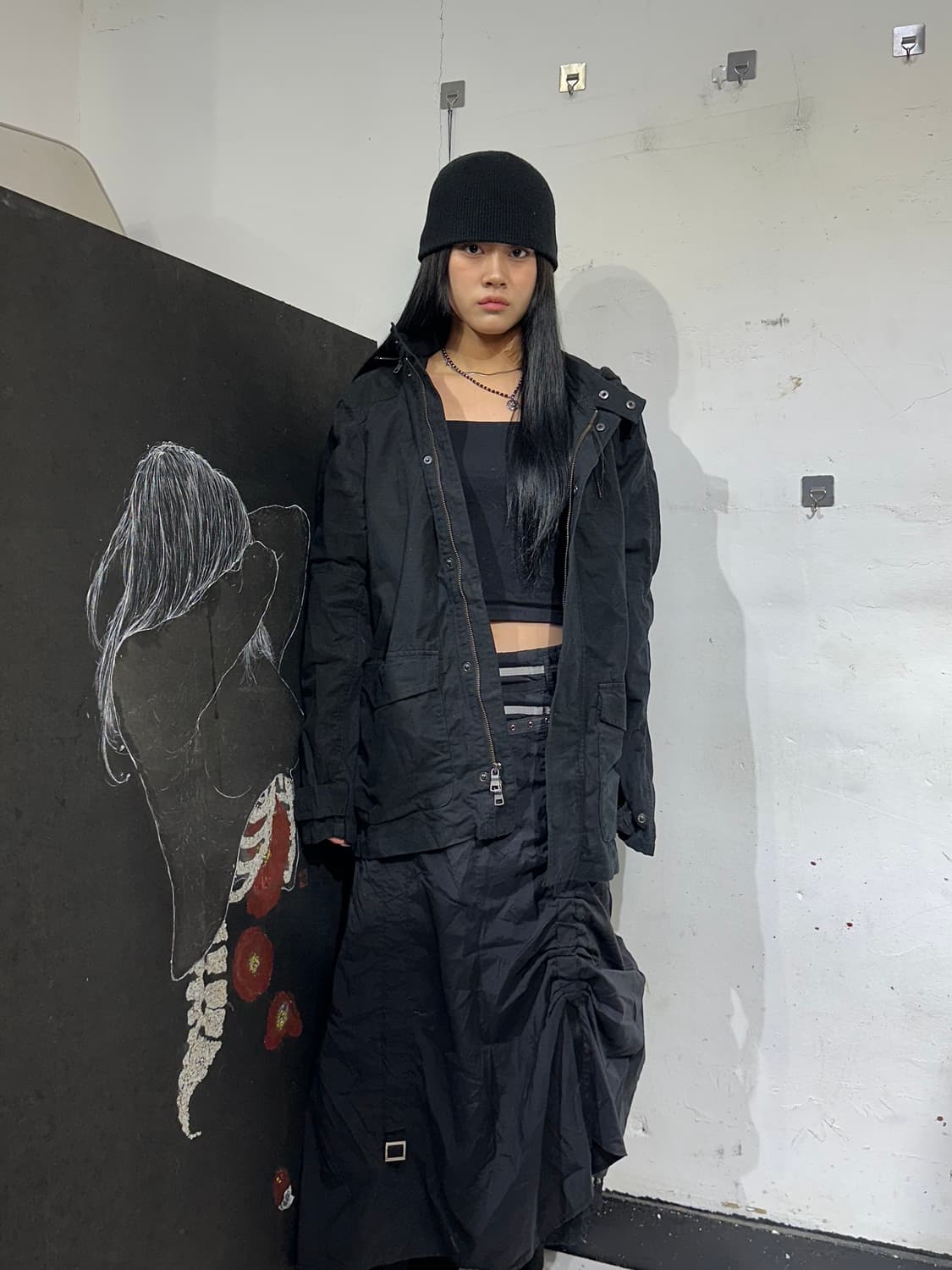 아르마니 블랙 빅후드 야상 자켓 M 상품이미지1