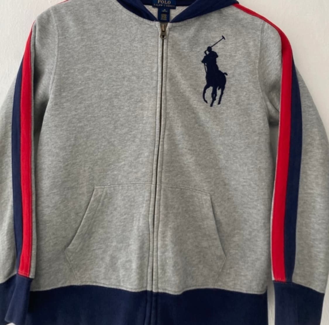 정품 폴로랄프로렌 빅포니 그레이 후드집업 M 상품이미지1