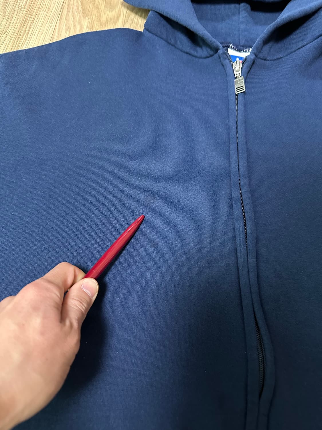 90s 빈티지 러셀 후드집업 네이비 XL USA 상품이미지7