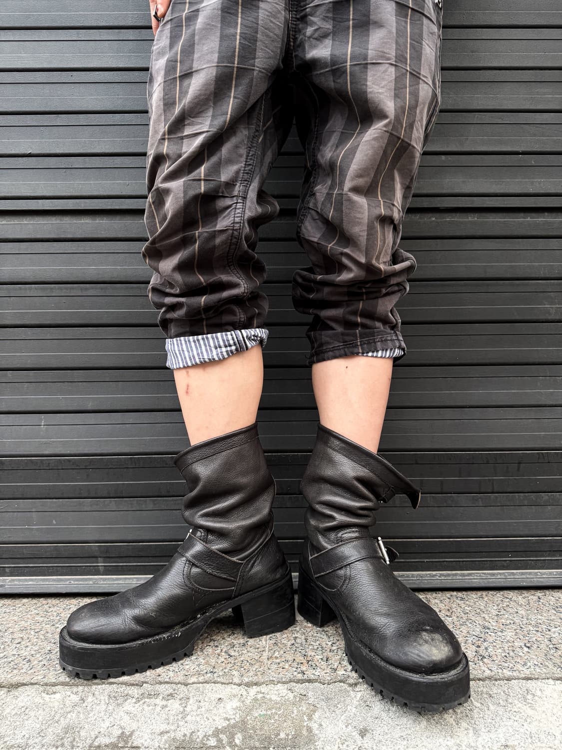 Check Cropped Zip Pants 상품이미지3