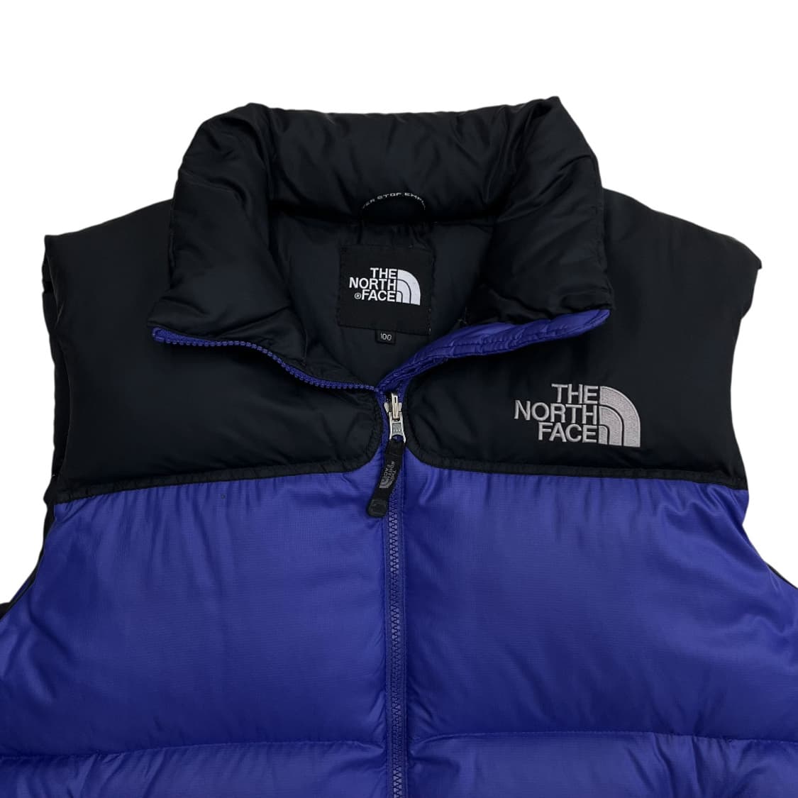 노스페이스 블랙배색 로고 코발트블루 패딩조끼 100 상품이미지4
