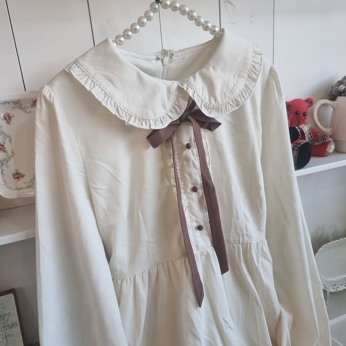 To Alice(투앨리스) 곰돌이 자수 세일러원피스 상품이미지6