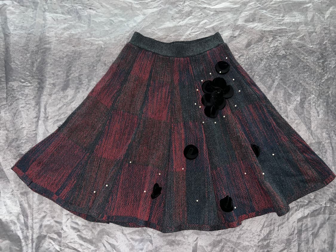 빈티지 니트 플리츠 스커트 상품이미지1