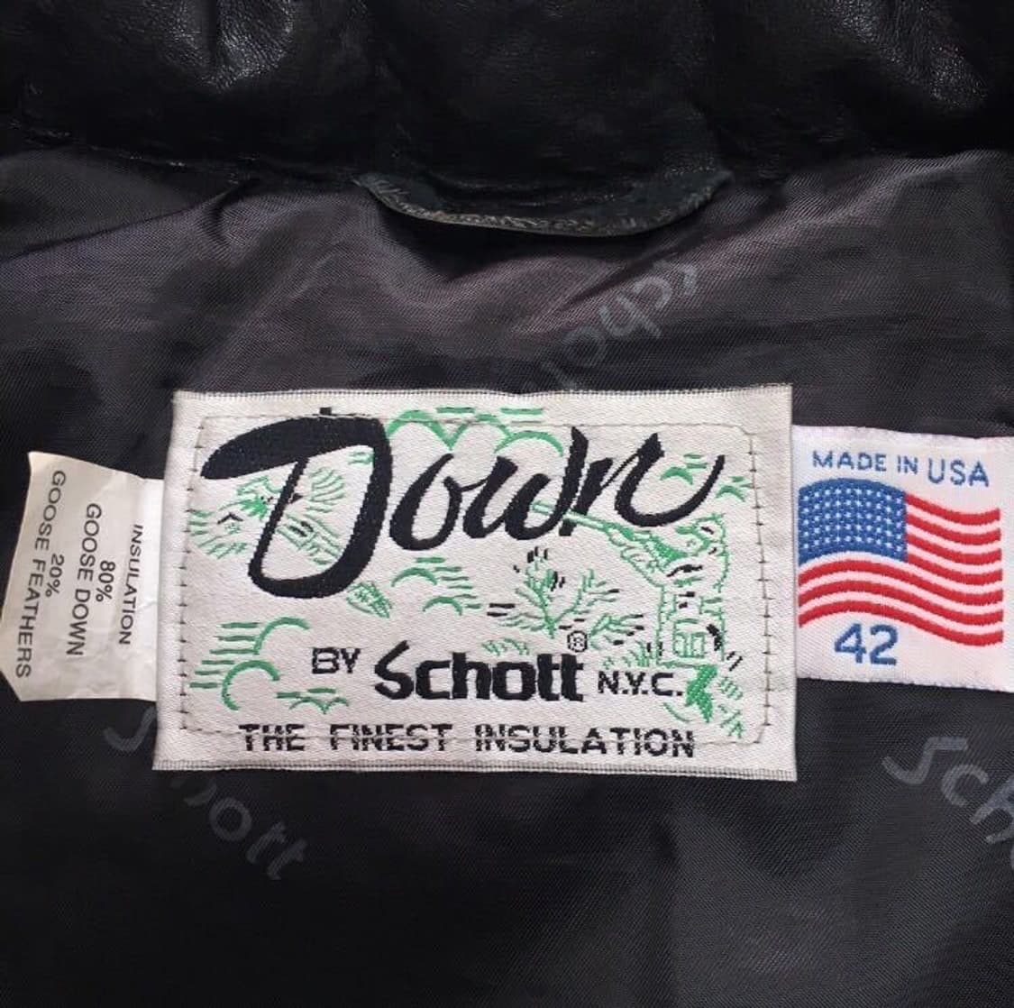 schott 쇼트 Made in USA 가죽 패딩 레더 패딩 XL 상품이미지7