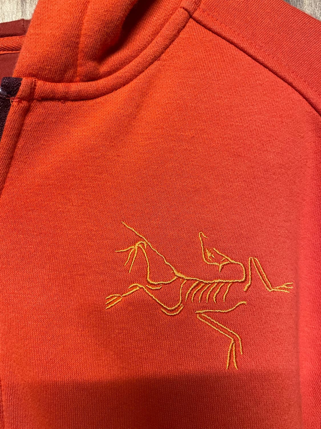 ARCTERYX Biglogo orange zip-up hoodie 상품이미지6
