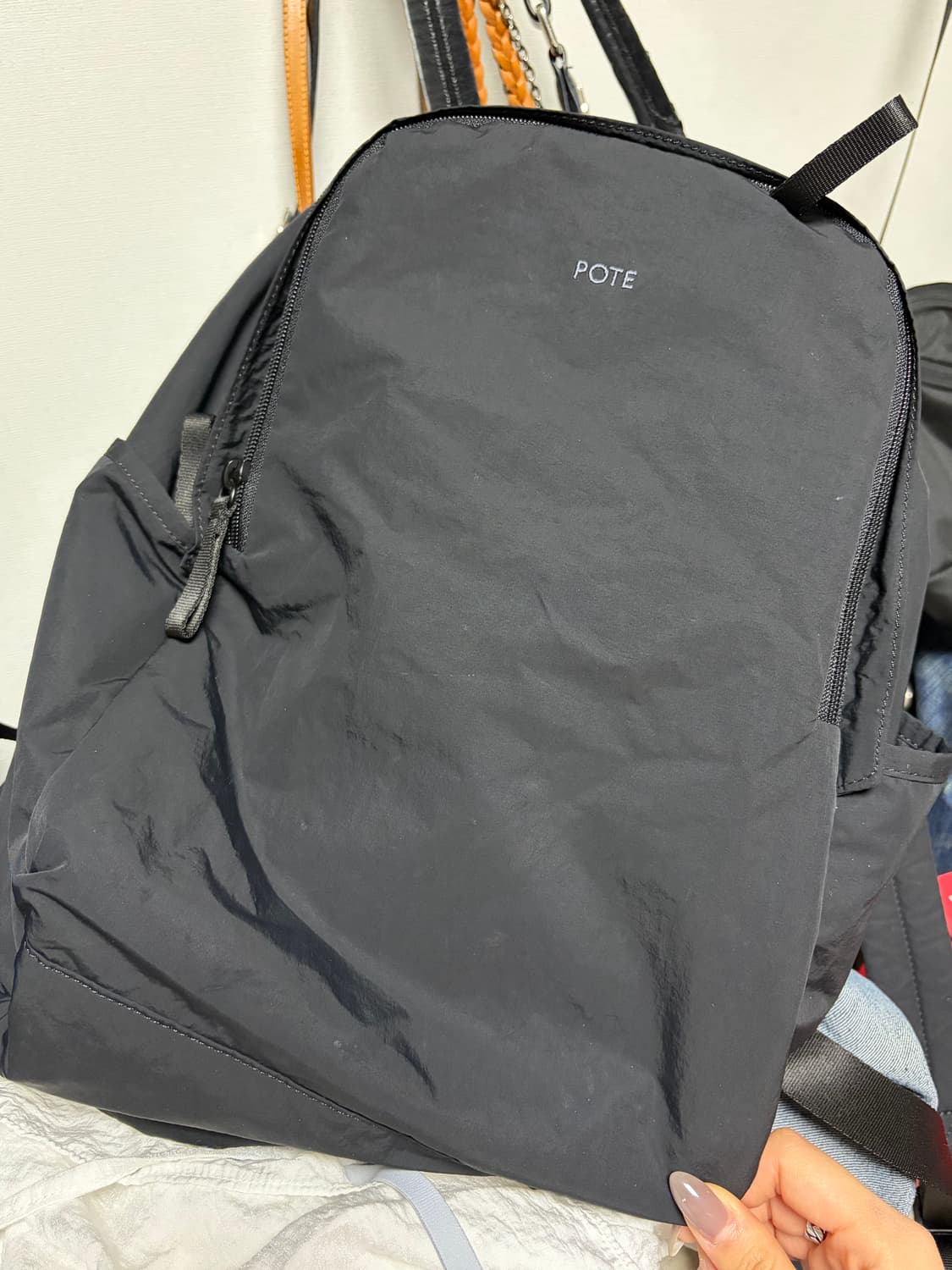 포테 0002 하이드슬롯 베이직백팩 블랙 상품이미지6