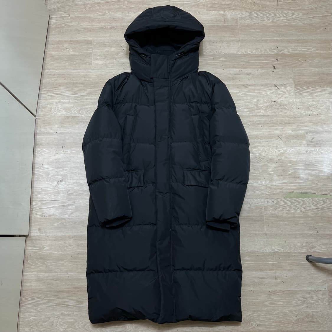 플랙 덕다운 후드 롱패딩 점퍼 [블랙] L/100 상품이미지1