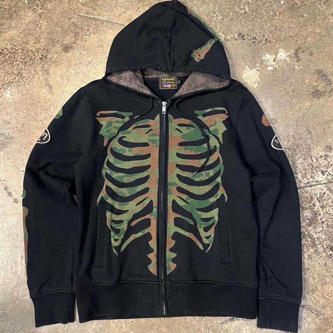 밴슨 레더 본 카모 후드 집업 상품이미지1