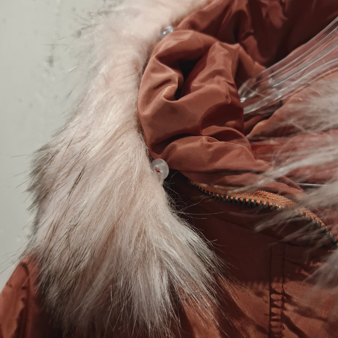 말린장미색 퍼 야상 롱 패딩 F 새상품 상품이미지4