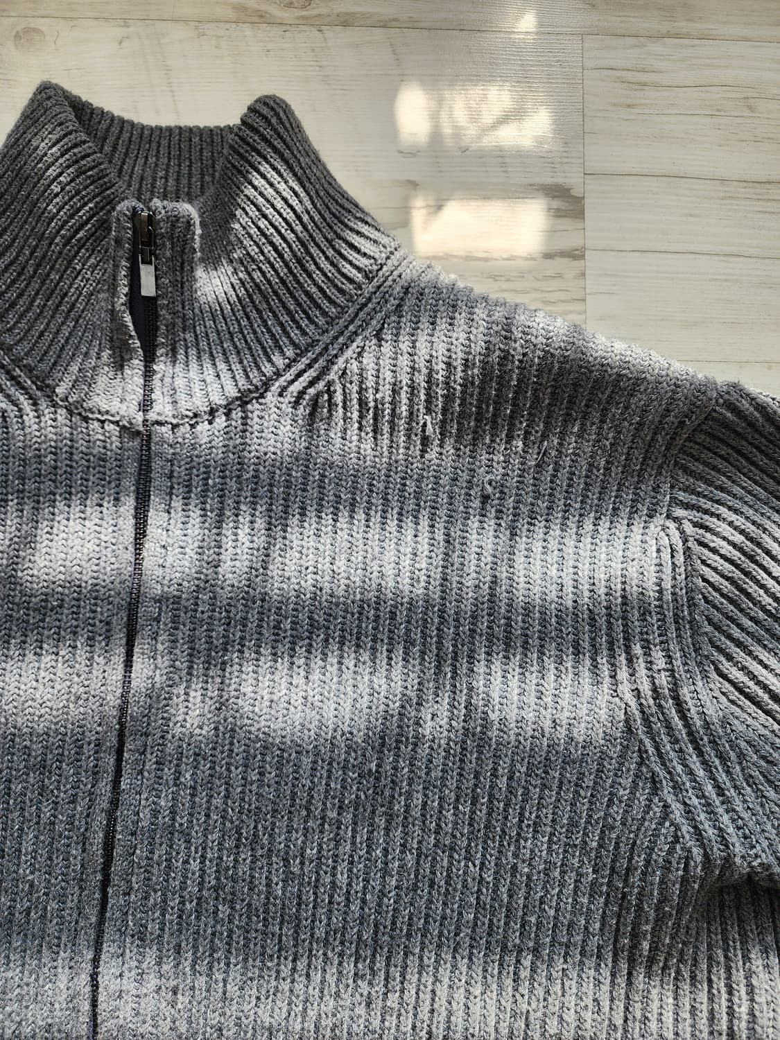 남자 그레이 니트 집업 팜. L(105~110)사이즈 상품이미지4