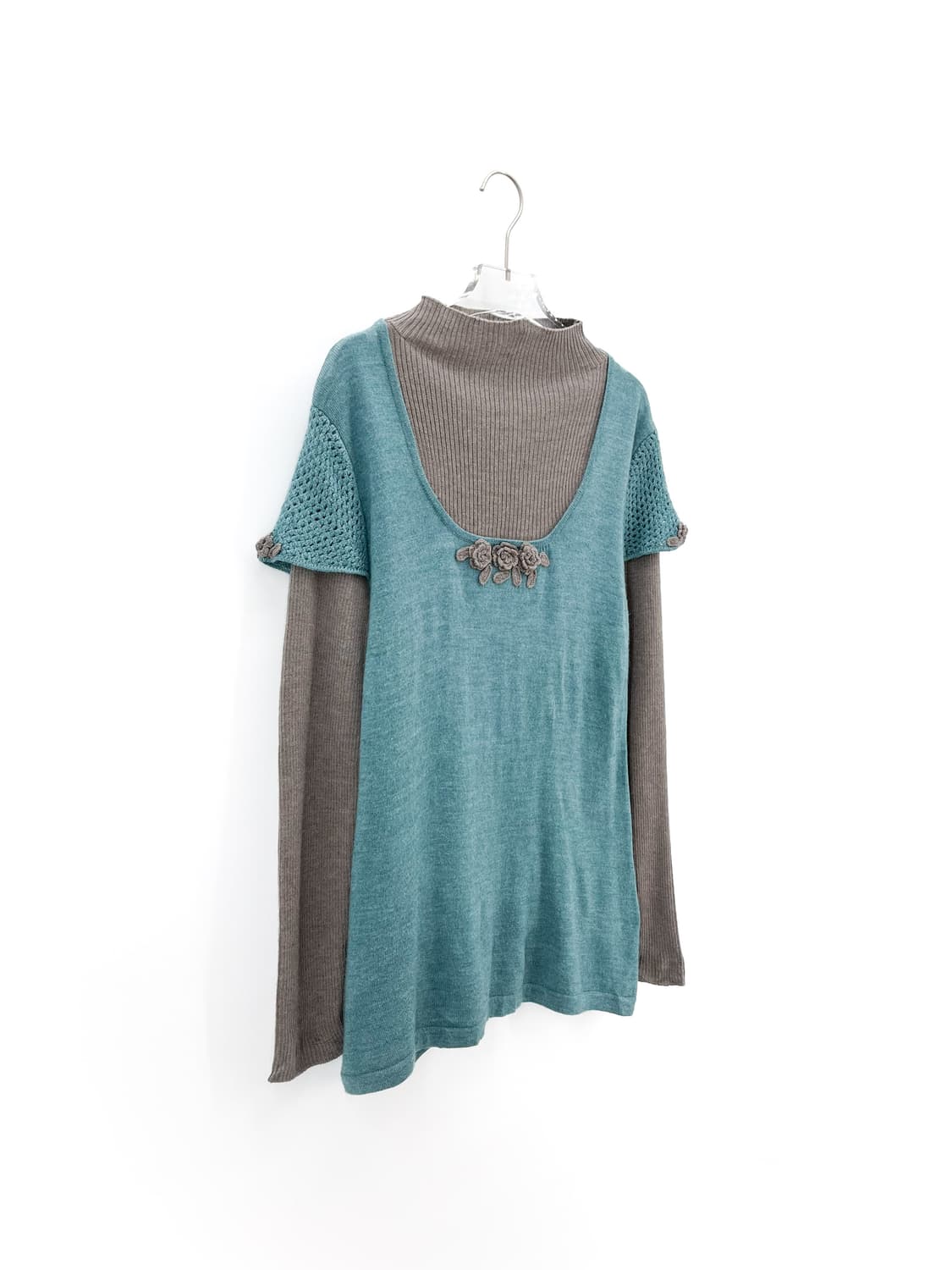 빈티지 울 블렌드 레이어드 니트 상품이미지1