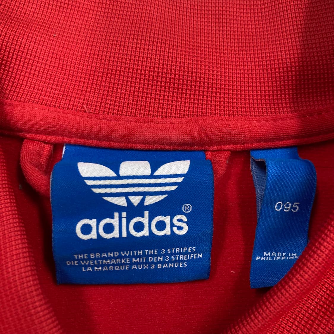 아디다스 레드 컬러 스몰 로고 슈퍼스타 트랙탑 상품이미지3