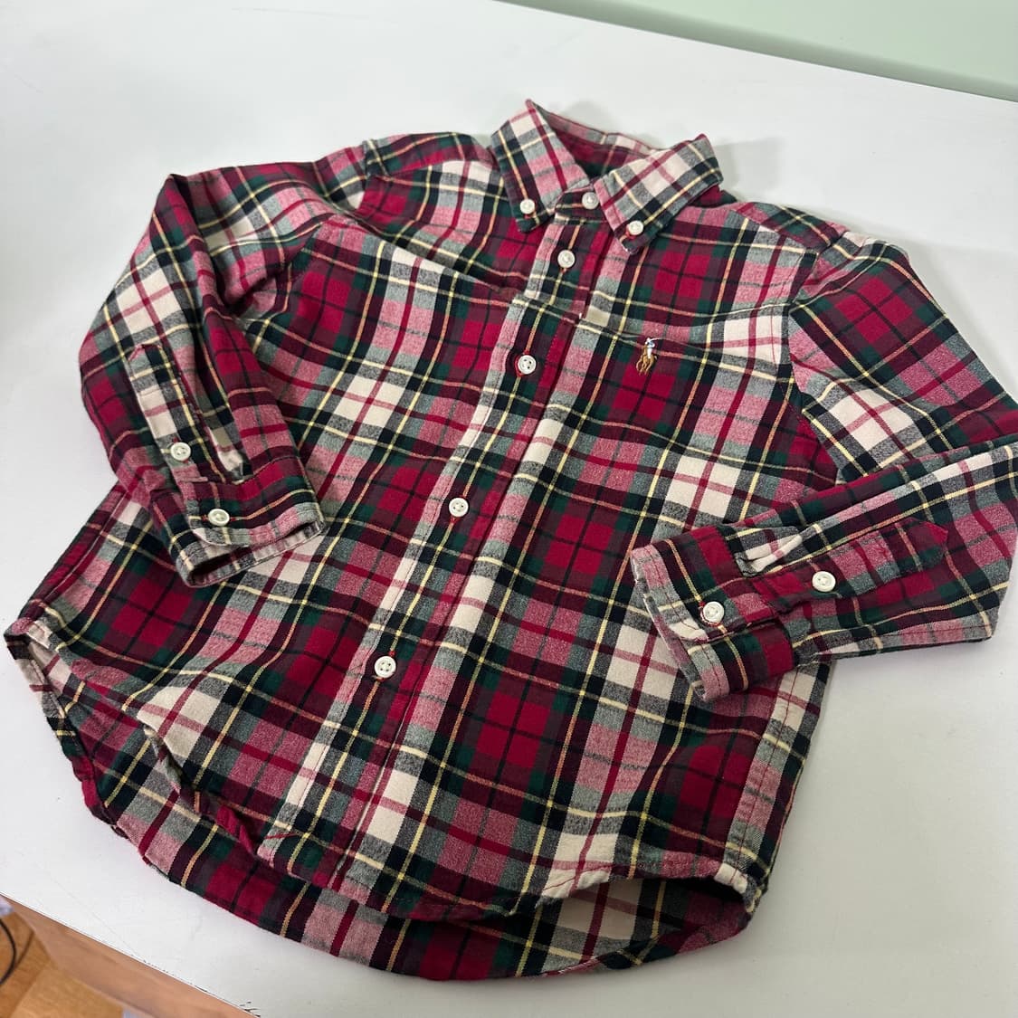 3T 폴로랄프로렌 키즈 포니로고 코튼 체크셔츠 남방 상품이미지2
